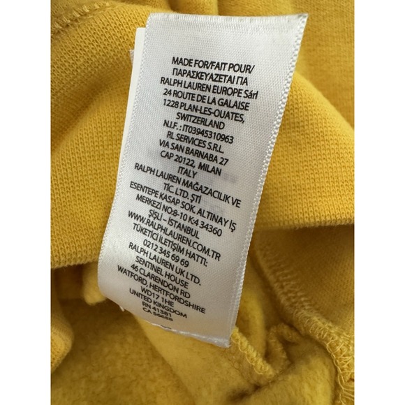 Men's Polo Ralph Lauren Letterman P Patch Sweatshirt Yellow Sz XL - Picture 4 of 9
